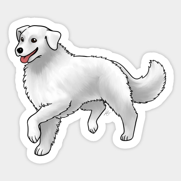 Dog - Kuvasz - White Sticker by Jen's Dogs Custom Gifts and Designs